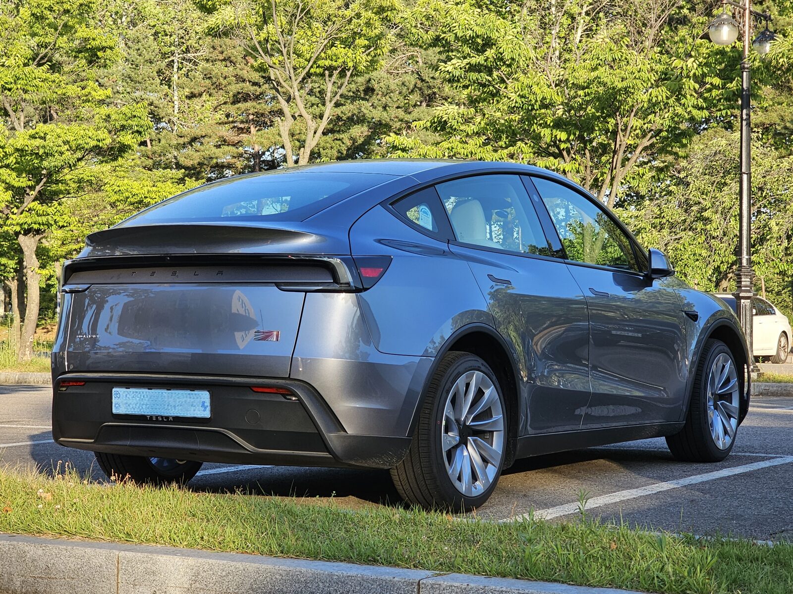 The refreshed Tesla Model Y, codenamed Juniper, in silver